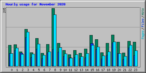 Hourly usage for November 2020